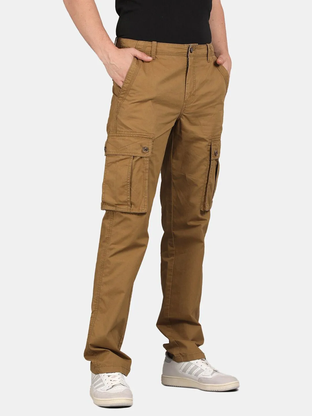 Whiskey Solid Cargo Pants