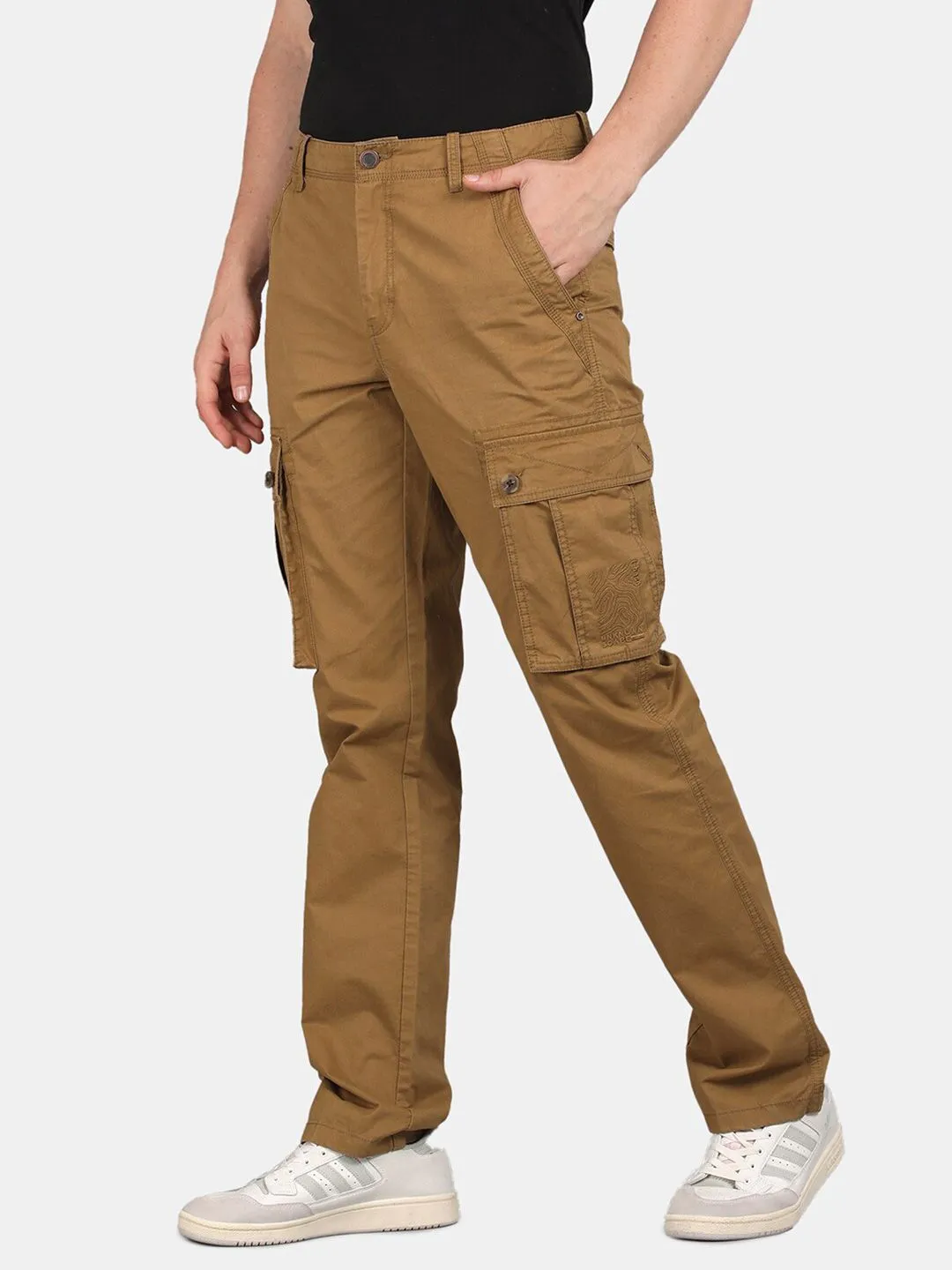 Whiskey Solid Cargo Pants