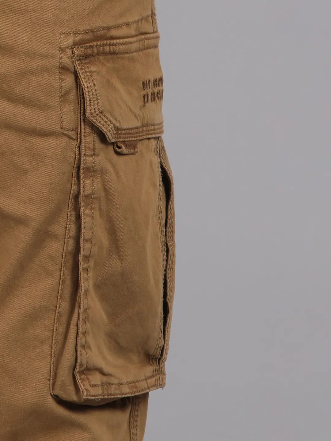 Whiskey Solid Overdyed Cargo Pants