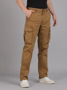 Whiskey Solid Overdyed Cargo Pants