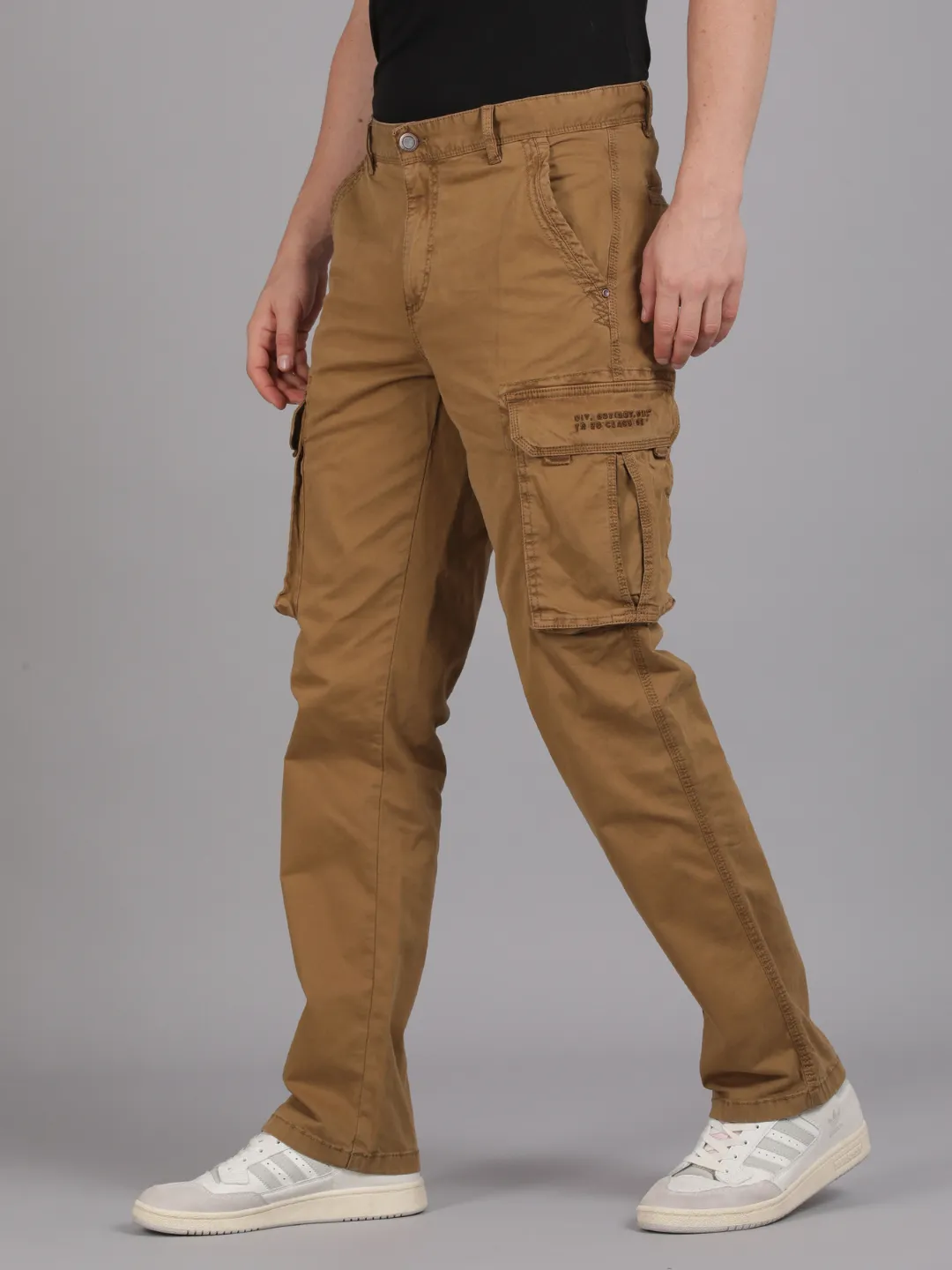 Whiskey Solid Overdyed Cargo Pants
