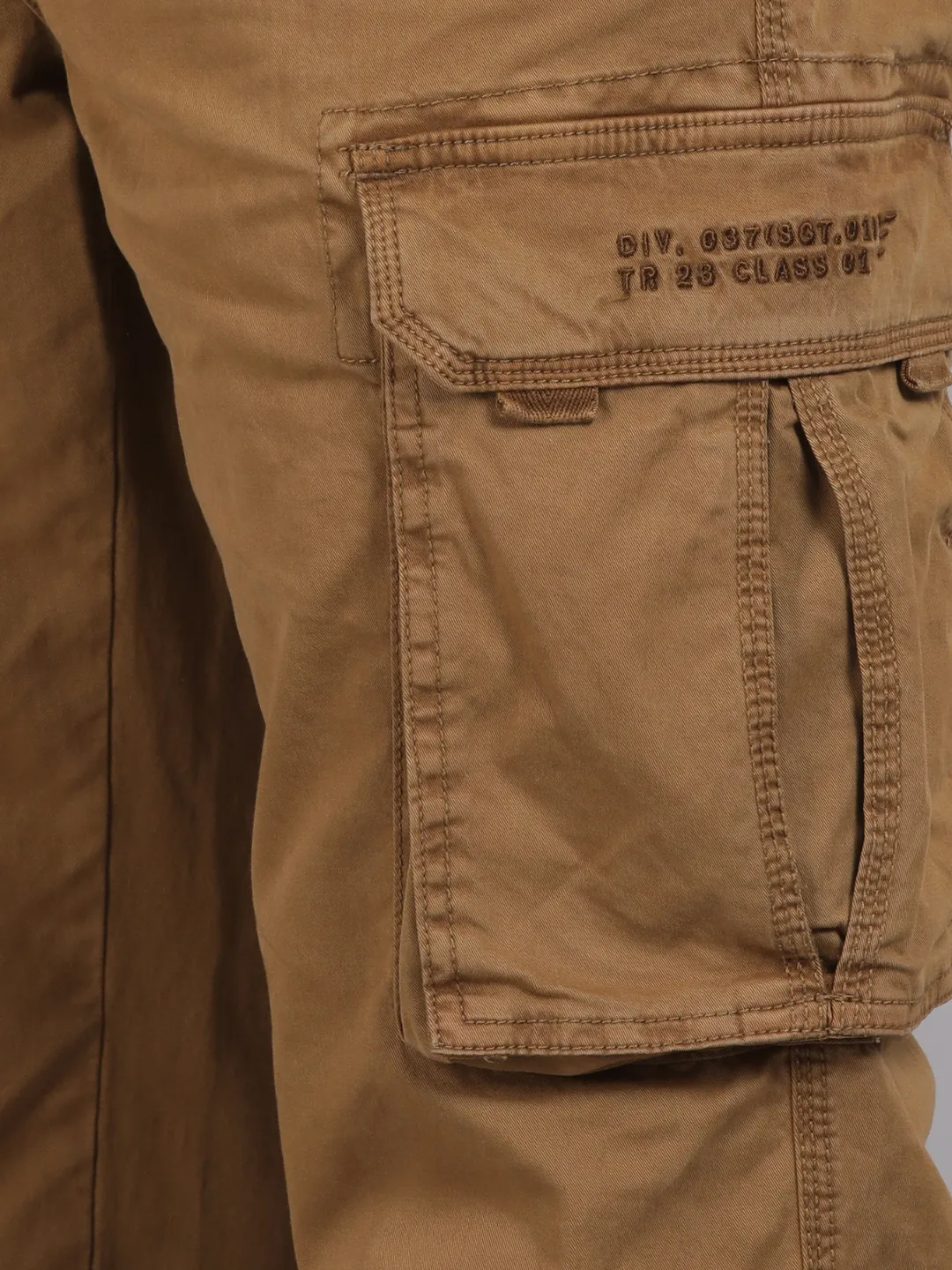 Whiskey Solid Overdyed Cargo Pants