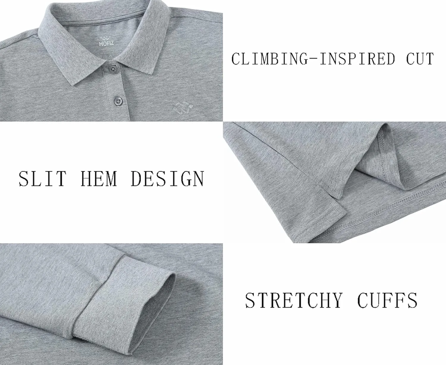 Women's Long Sleeve Golf Polo Shirts Lightweight Quick Dry Moisture Wicking Athletic Tennis Sports Tops 3-Button