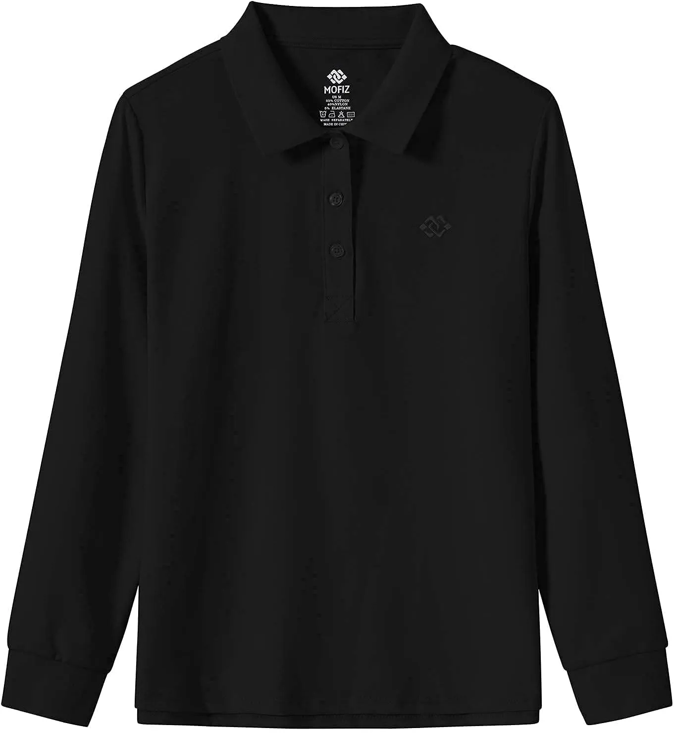 Women's Long Sleeve Golf Polo Shirts Lightweight Quick Dry Moisture Wicking Athletic Tennis Sports Tops 3-Button