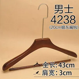 Xyijia Hanger (10Pcs/ Lot Wooden Hangers Clothing Shop Retro Wooden Men and Women Adult 20Cm Long Hook Non-Slip Hanger Clothing Support Pants Rack